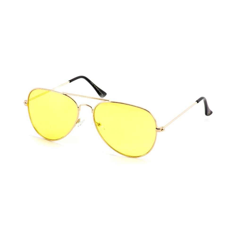 💥 CLEARANCE Yellow Lens Gold Frame Classic Aviator Sunglasses - Picture 2 of 2